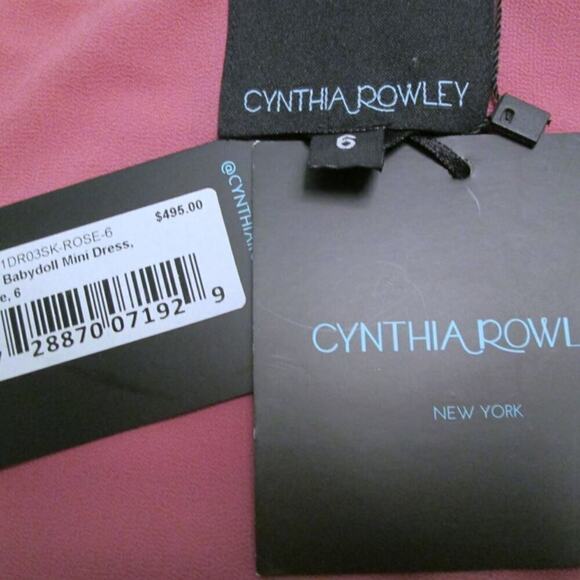 Cynthia Rowley Lulu Silk Babydoll Mini A-Line Dress-Rose-6-NWT - Picture 8 of 15